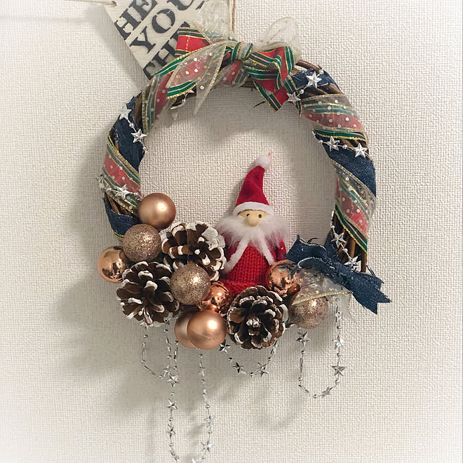 手作り/リース/クリスマスリース/クリスマス/FB→jardinetジャルディネ...などのインテリア実例 - 2019-11-22 15:07:24