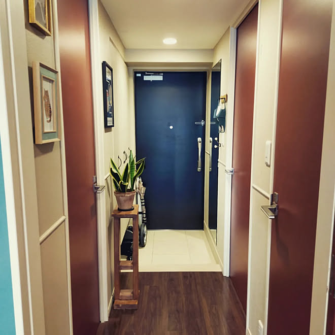 玄関 入り口 Diy マンション マンション玄関 ウォールアート などのインテリア実例 22 03 02 07 13 59 Roomclip ルームクリップ