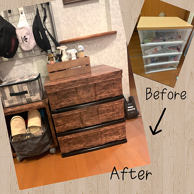 ブルックリンスタイル ダイソー 100均 Diy 玄関 入り口のインテリア実例 06 05 13 10 29 Roomclip ルームクリップ