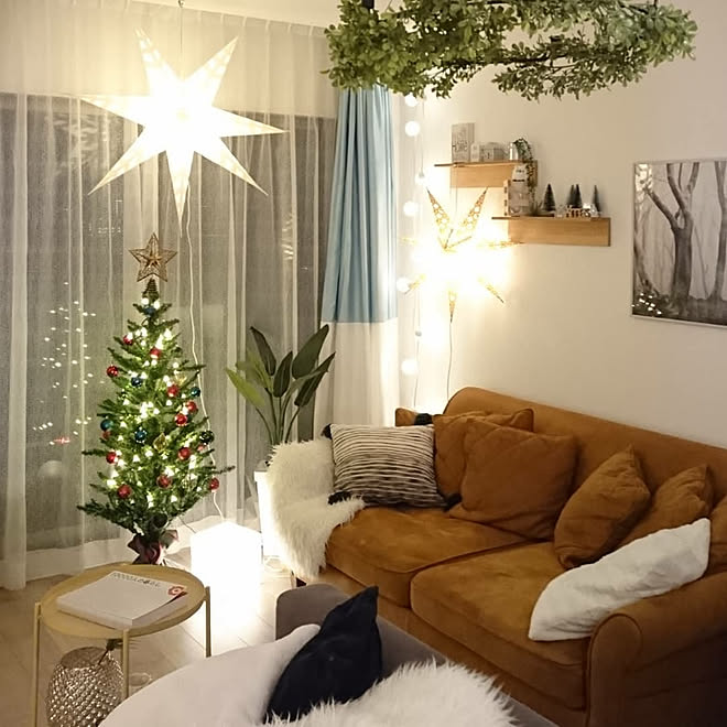 リビング クリスマス クリスマスツリー クリスマスディスプレイ スターライト などのインテリア実例 18 11 24 21 48 34 Roomclip ルームクリップ