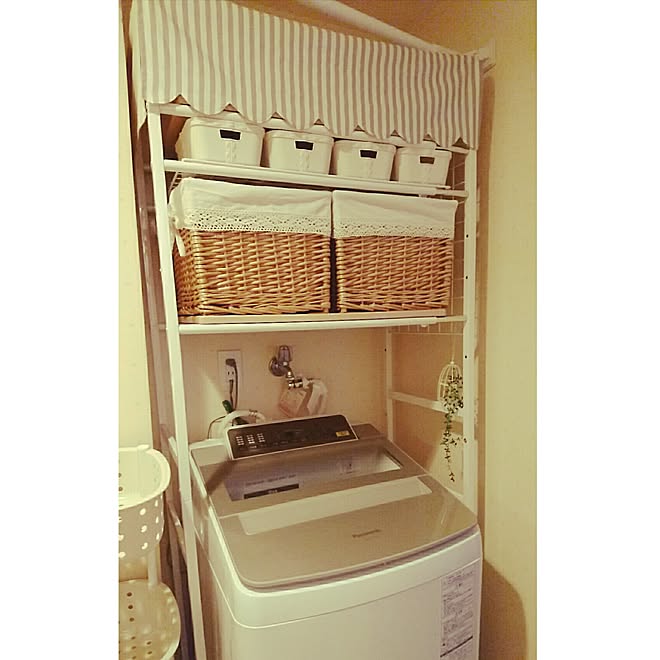 バス トイレ 洗濯機周り かご 隠す収納 ランドリーラック などのインテリア実例 17 03 22 12 34 02 Roomclip ルームクリップ