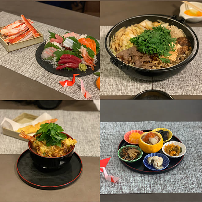 おせちプレート すき焼き 年越しそば 一人暮らし お正月 などのインテリア実例 21 01 02 09 54 11 Roomclip ルームクリップ