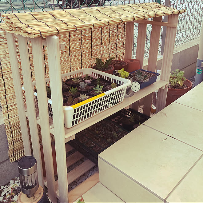 すのこ棚diy 多肉棚 Diy 多肉植物 Diy ハンドメイド などのインテリア実例 21 07 22 23 08 13 Roomclip ルームクリップ