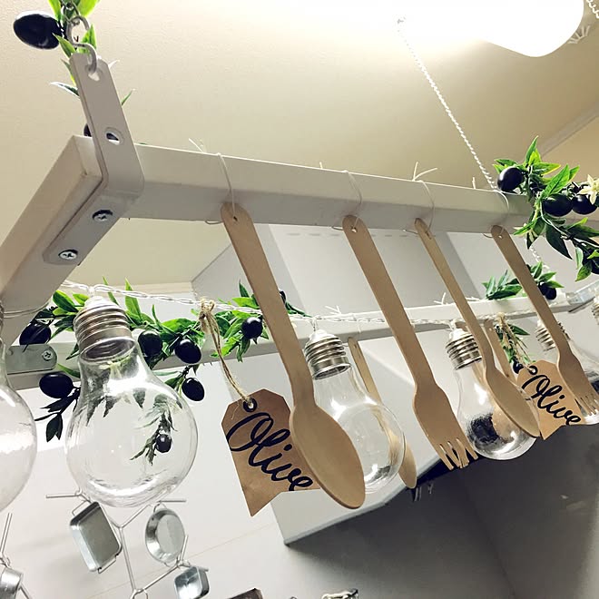 キッチン/100均造花リメイク/100均/雑貨/DIY...などのインテリア実例 - 2016-06-10 21:30:45