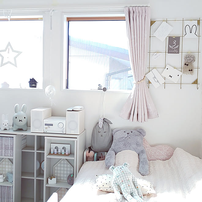 部屋全体 子供部屋 次女の部屋 白いインテリア ミッフィーちゃん などのインテリア実例 03 08 09 07 Roomclip ルームクリップ