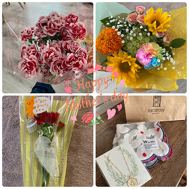 七色カーネーション 息子からの母の日プレゼント 娘からのプレゼント 花束 嬉しかったです などのインテリア実例 22 05 08 23 39 35 Roomclip ルームクリップ