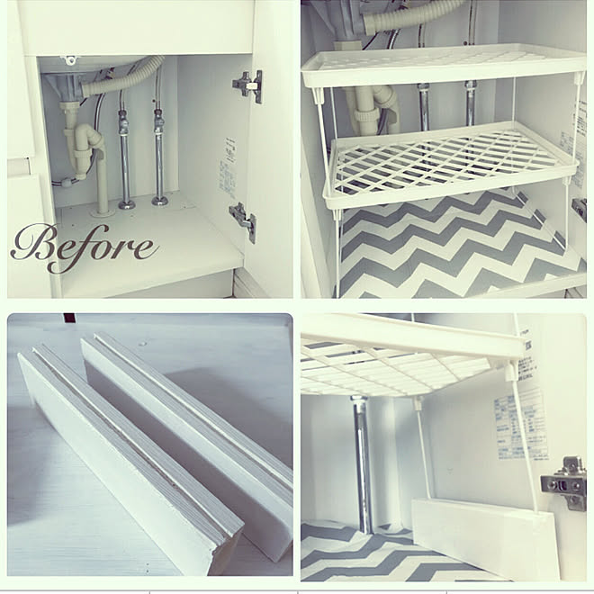 ダイソー ストック収納 コの字ラック 洗面台下収納 バス トイレのインテリア実例 06 03 16 30 35 Roomclip ルームクリップ