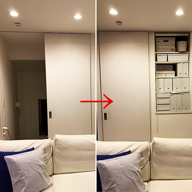 収納 バンカーボックス 無印良品 ドア 棚のインテリア実例 19 06 06 18 00 23 Roomclip ルームクリップ
