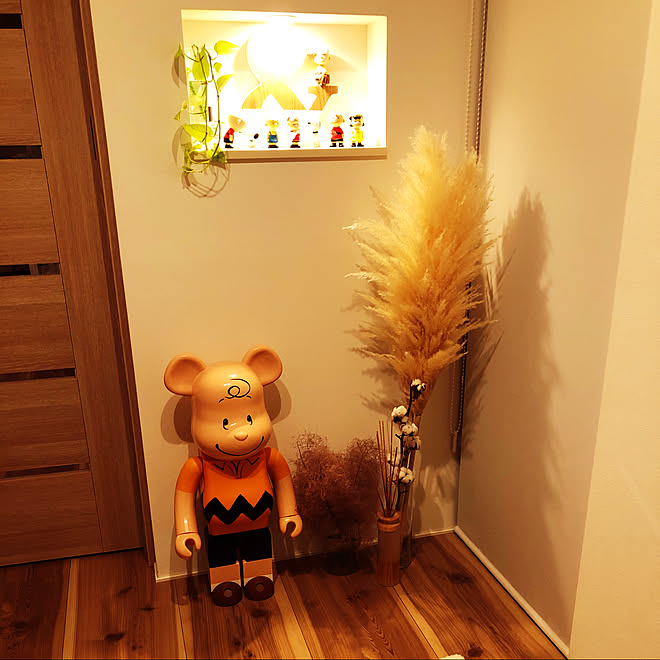パンパスグラス コットンフラワー Peanuts 観葉植物 Ikea などのインテリア実例 09 21 25 56 Roomclip ルームクリップ