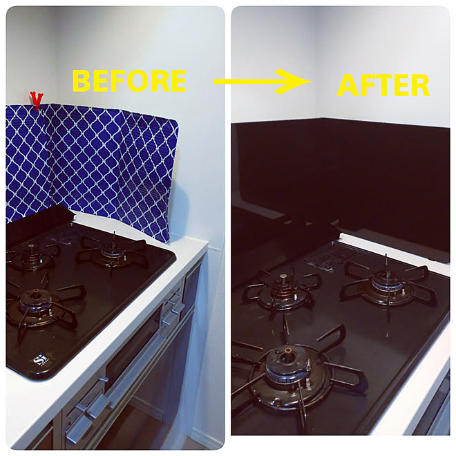 キッチン コンロカバー コンロガード ガスコンロ周り Roomclipショッピングのインテリア実例 21 12 21 21 04 44 Roomclip ルームクリップ