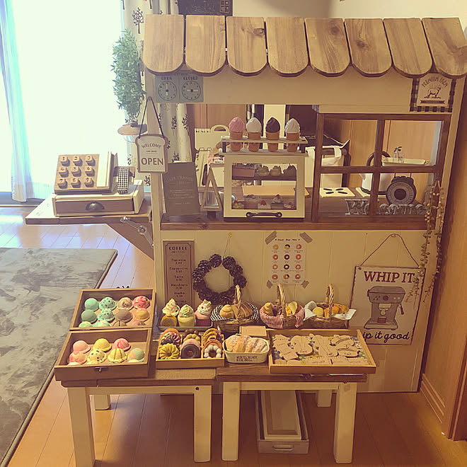 キッチン 手作り ままごとカフェ ままごとキッチン リメイク雑貨 などのインテリア実例 18 12 19 23 46 13 Roomclip ルームクリップ