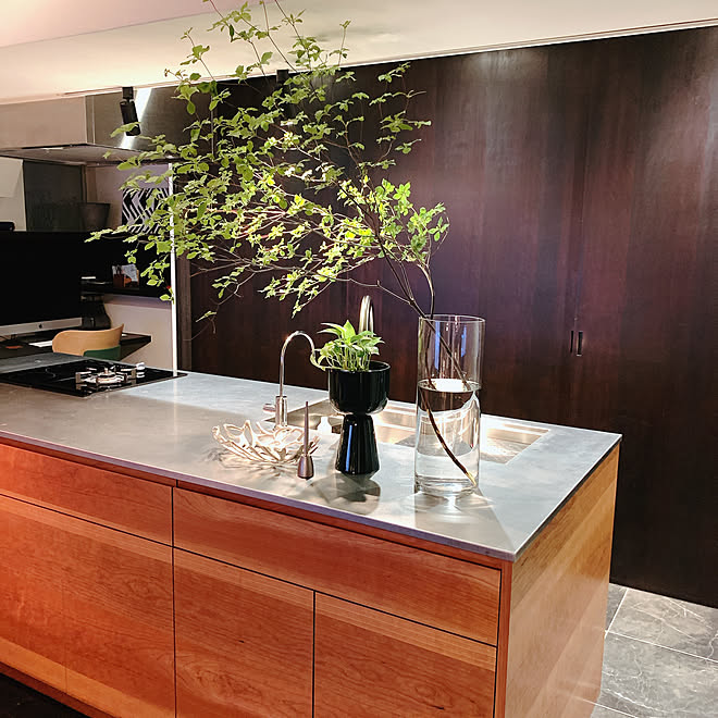 Ittala花瓶 ドウダンツツジデビュー ドウダンツツジ リノベーション アイランドキッチン などのインテリア実例 22 06 05 22 50 25 Roomclip ルームクリップ