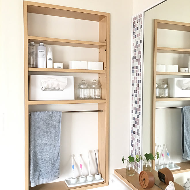 ニトリ 洗面台収納 洗面台 ニッチ収納 ニッチ などのインテリア実例 05 16 13 12 13 Roomclip ルームクリップ