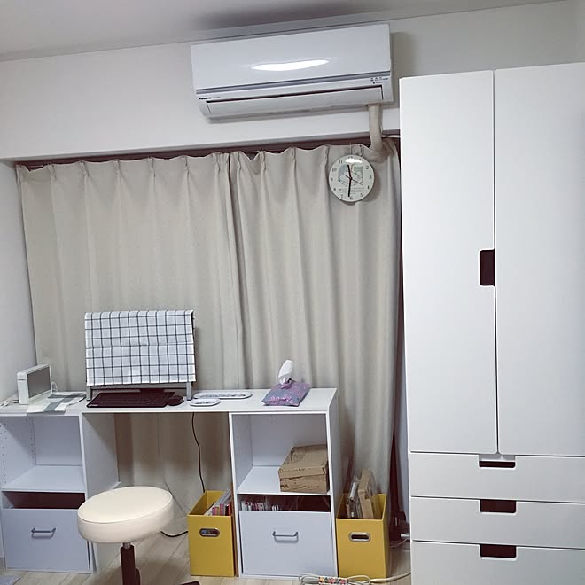 机/IKEA 収納/DIY/マリメッコファブリック/ニトリのカラーボックス...などのインテリア実例 - 2016-07-19 23:52:08
