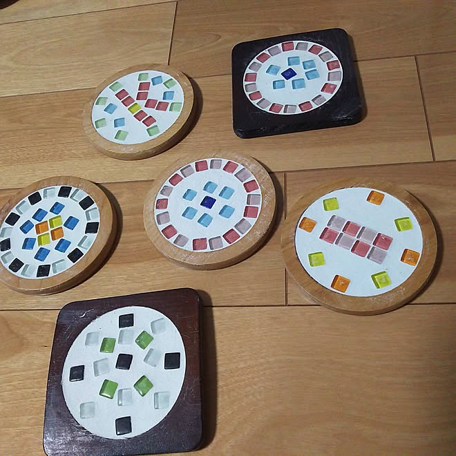 キッチン コースター コースター手作り Diy ガラスタイルのインテリア実例 17 03 24 19 43 27 Roomclip ルームクリップ