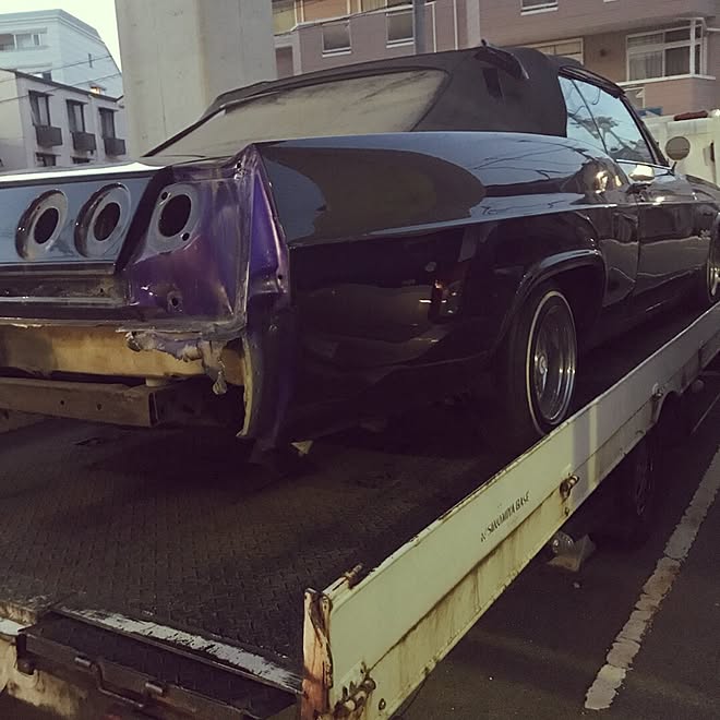 部屋全体 夫の趣味 世田谷ベース アメ車好き 65 Sインパラのインテリア実例 17 07 14 08 22 23 Roomclip ルームクリップ