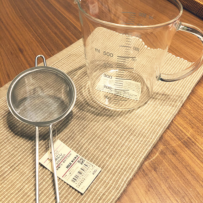 急須のかわりに無印のメジャーカップ 急須の代わりに茶こし カフェ 雑貨 キッチン などのインテリア実例 02 27 18 12 43 Roomclip ルームクリップ