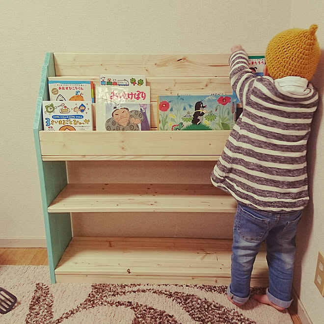 棚 木工 本棚diy 子供用本棚 子供 などのインテリア実例 17 10 10 22 21 52 Roomclip ルームクリップ