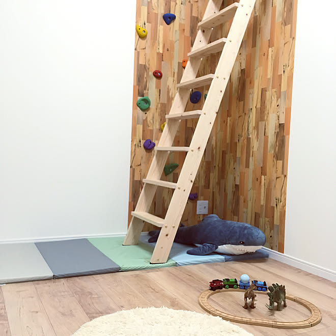 壁 天井 おもちゃ部屋 造作はしご リクシルdフロア 屋根裏部屋 などのインテリア実例 18 11 17 15 46 19 Roomclip ルームクリップ