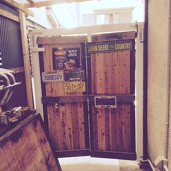 玄関 入り口 男前 ドアdiy アメリカンクラシック 廃材diy などのインテリア実例 14 12 13 16 33 50 Roomclip ルームクリップ