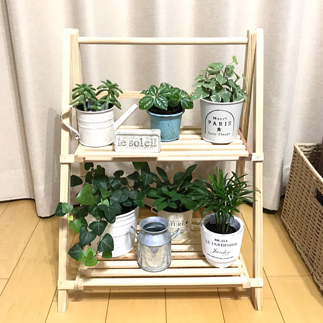 棚 ホームセンター 100均 リビングの一角 観葉植物 などのインテリア実例 17 10 16 12 10 Roomclip ルームクリップ