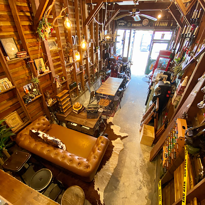 全体図 バイクガレージ レトロ Ig Garage Dd 木造倉庫 などのインテリア実例 05 02 56 17 Roomclip ルームクリップ