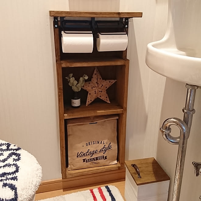 バス トイレ トイレのニッチ 棚diy トイレットペーパーホルダー ニトリ などのインテリア実例 18 05 21 17 14 05 Roomclip ルームクリップ