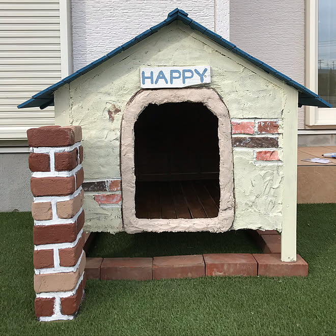 玄関 入り口 レンガ 犬小屋 モルタル Diy などのインテリア実例 19 01 07 22 32 01 Roomclip ルームクリップ