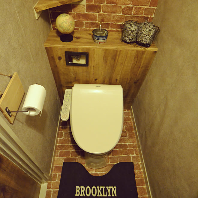 バス トイレ ブルックリンスタイル プラダンdiy Diy 壁紙屋本舗 などのインテリア実例 18 11 08 00 33 38 Roomclip ルームクリップ