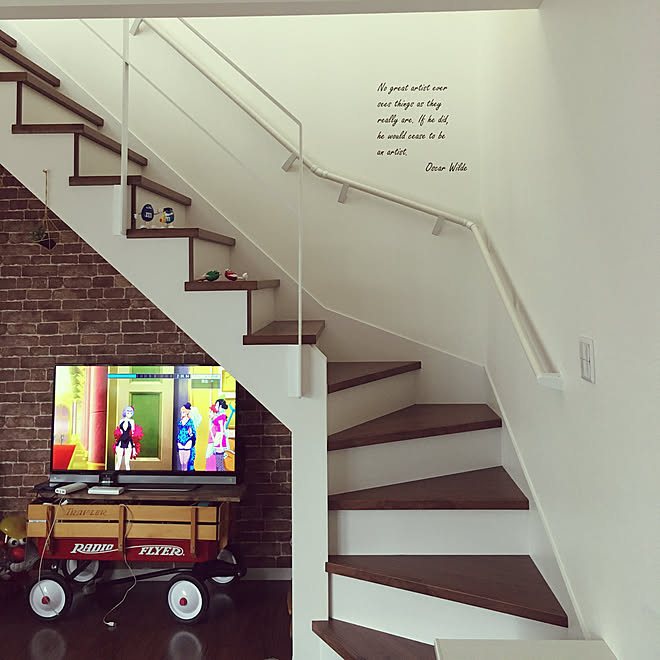 リビング M M 階段下スペース アイアン手すり Diy などのインテリア実例 18 05 23 16 12 47 Roomclip ルームクリップ