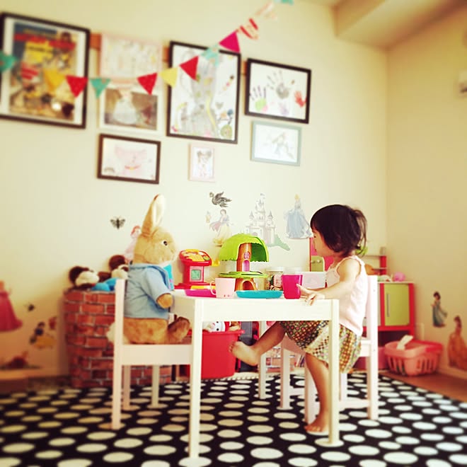 部屋全体 こどもの絵 がーランド 子供部屋女の子 子供部屋 などのインテリア実例 16 08 05 23 42 04 Roomclip ルームクリップ