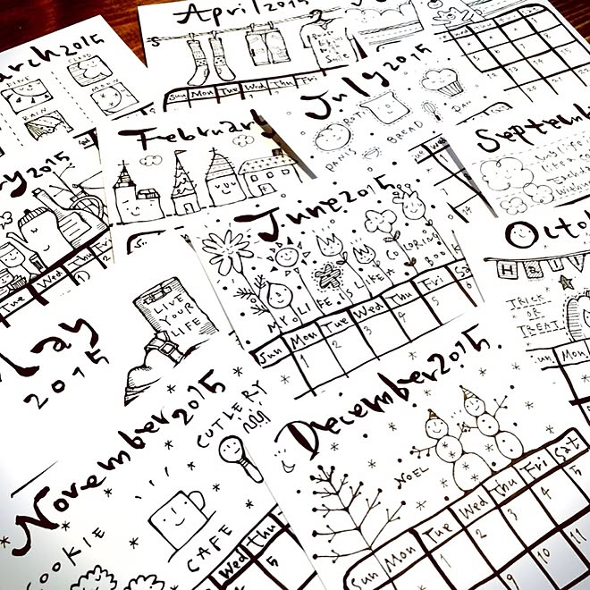 机 2015年カレンダー ハンドメイド Blogやってます 落書き などの 机 2015年カレンダー ハンドメイド Blogやってます 落書き などの