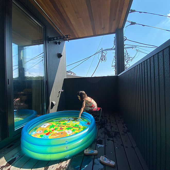 レッドシダー 3畳 プール ベランダ ウッドデッキ などのインテリア実例 06 22 22 27 08 Roomclip ルームクリップ