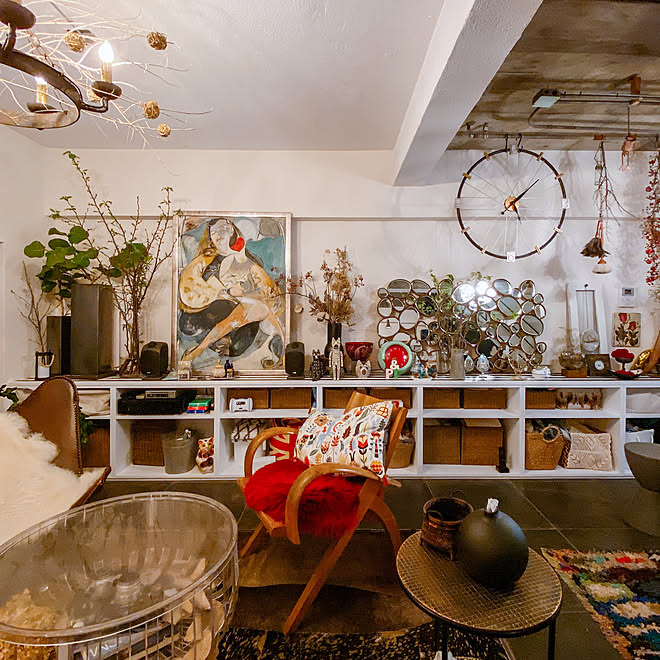 ソファーなし生活 リビング Tvなし生活 ディスプレイコーナー 観葉植物 などのインテリア実例 04 13 21 33 06 Roomclip ルームクリップ