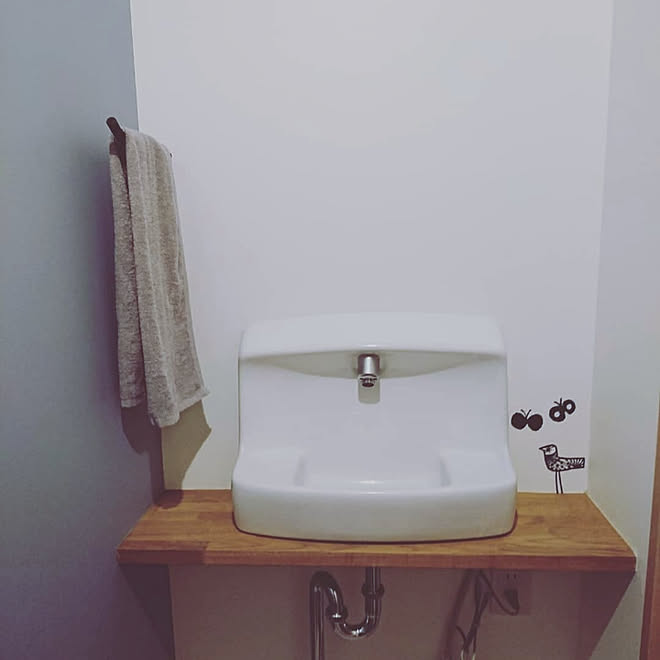 バス トイレ ミナペルホネン アクセントクロス サンゲツ Re 79 などのインテリア実例 06 28 21 16 11 Roomclip ルームクリップ