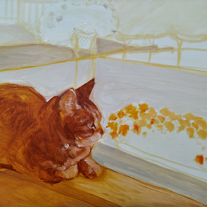 部屋全体 絵画 油絵 猫の絵 ねこ などのインテリア実例 19 05 13 17 28 56 Roomclip ルームクリップ