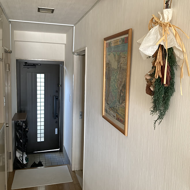 築47年マンション 古いマンション ドライフラワー 玄関 入り口のインテリア実例 21 09 08 16 05 04 Roomclip ルームクリップ