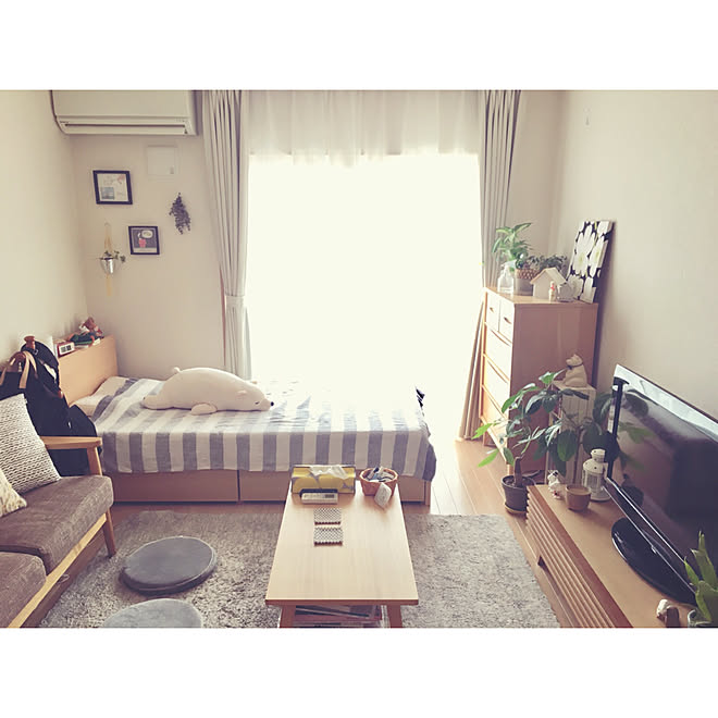 部屋全体/ナチュラル/ひとり暮らし/1K/一人暮らし...などのインテリア実例 - 2018-07-22 14:42:02
