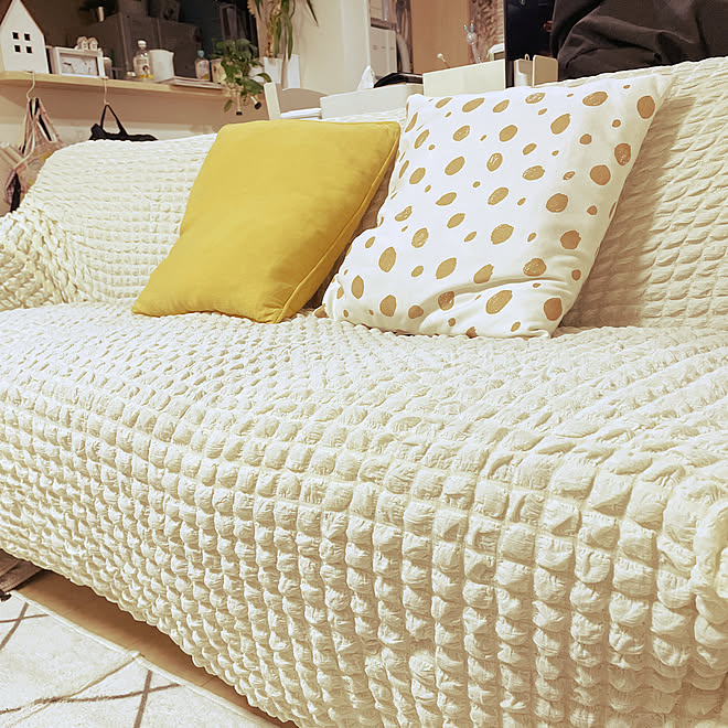 ニトリ クッションカバー 白が好き ソファーカバー ソファー などのインテリア実例 22 11 06 21 26 41 Roomclip ルームクリップ