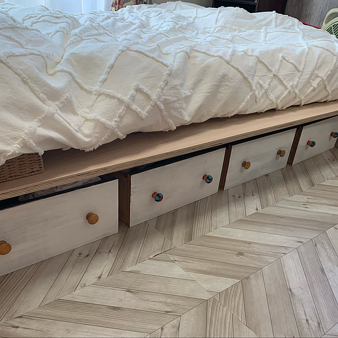 ベッド下有効活用 ベッド下は収納 コアラベッドフレーム コアラマットレス 組み立て簡単 などのインテリア実例 08 26 09 36 26 Roomclip ルームクリップ