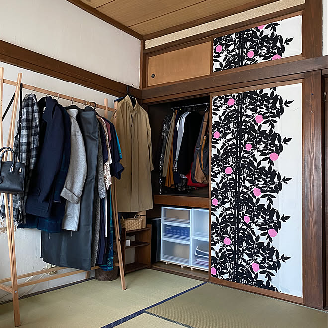 Tra Ra コートスタンド 実家 押入れ収納 無印良品 和室 などのインテリア実例 02 02 14 00 14 Roomclip ルームクリップ