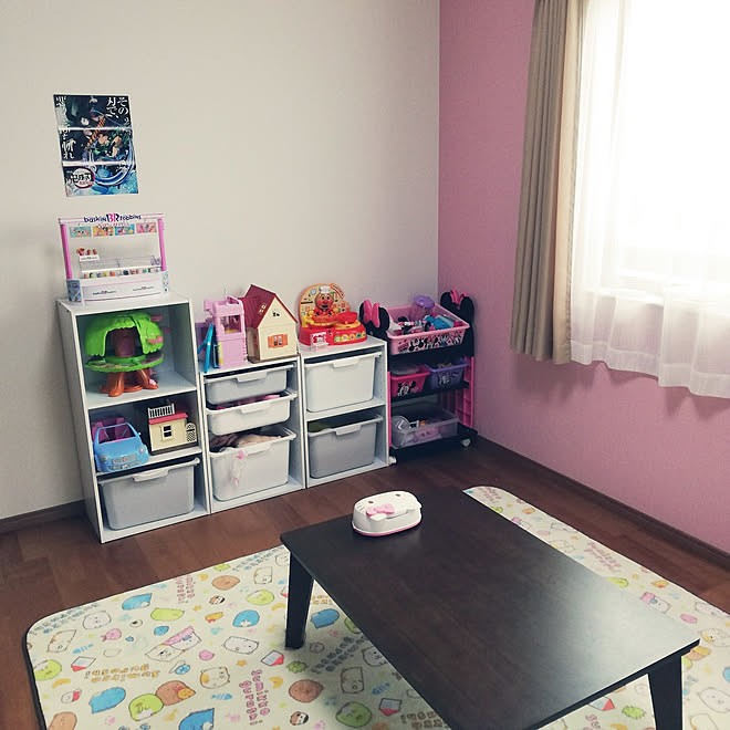 部屋全体 こどものいる暮らし 子ども部屋 女の子 ニトリのカラーボックス しまむらのラグのインテリア実例 11 13 11 03 33 Roomclip ルームクリップ