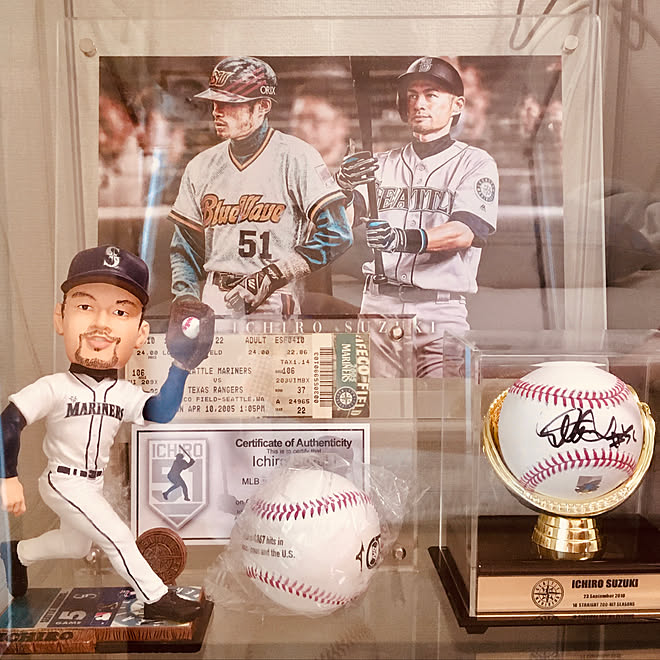 サインボール イチロー 無印良品 Ikea 棚のインテリア実例 19 10 22 07 56 35 Roomclip ルームクリップ