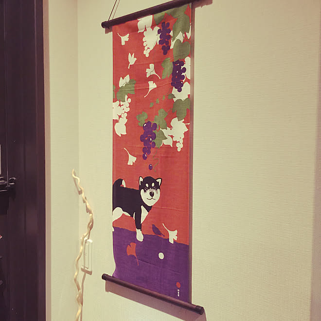 猫より犬派だけど ｕ ᴥ M 黒柴 柴犬 手ぬぐいタペストリー 手ぬぐいのある暮らし などのインテリア実例 11 21 17 35 50 Roomclip ルームクリップ