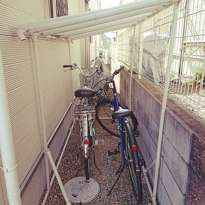 ワーママ 庭せまい 自転車置き場 Diy １度台風で屋根落ちる などのインテリア実例 19 08 13 08 37 54 Roomclip ルームクリップ