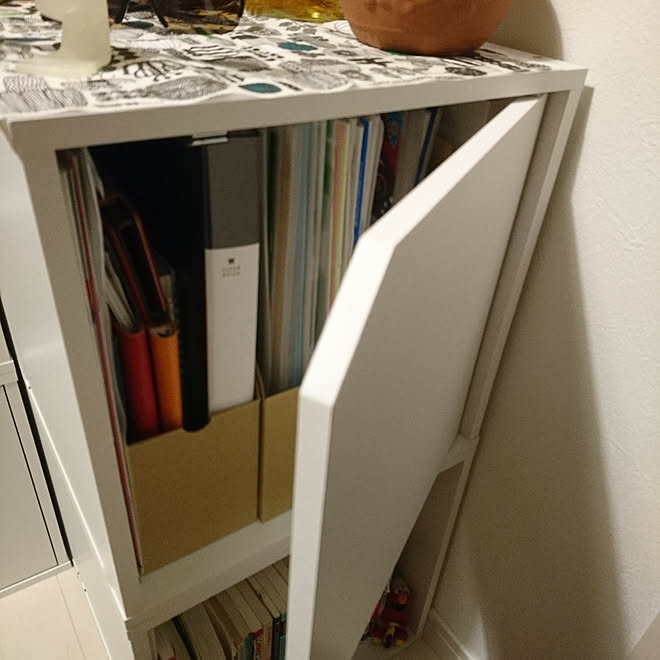 棚/書類収納/1DK/カラーボックス/100均...などのインテリア実例 20180707 221820 | RoomClip(ルームクリップ) 棚/書類収納/1DK/カラーボックス/100均...などのインテリア実例 20180707 221820 | RoomClip(ルームクリップ)