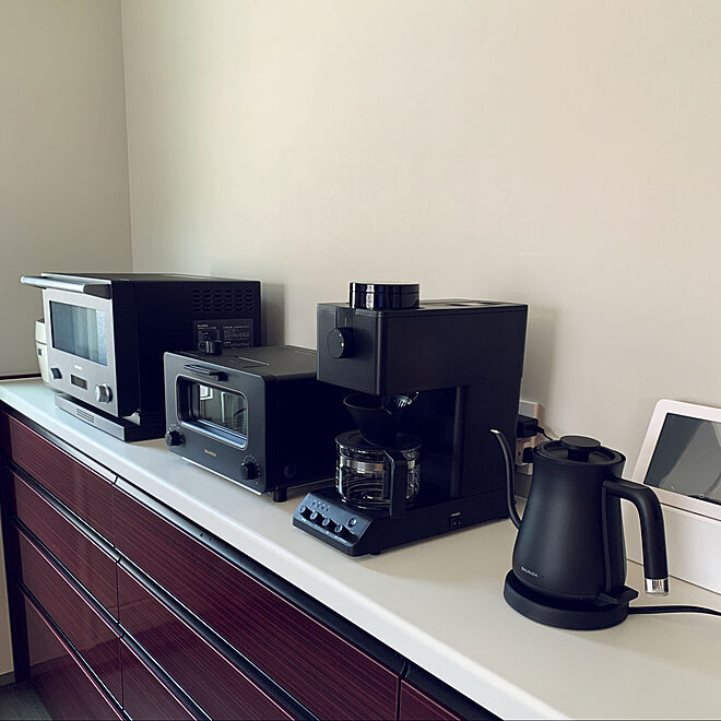 バルミューダ トースター/ツインバードのコーヒーメーカー/バルミューダケトル/バルミューダ レンジ/キッチンのインテリア実例 - 2020