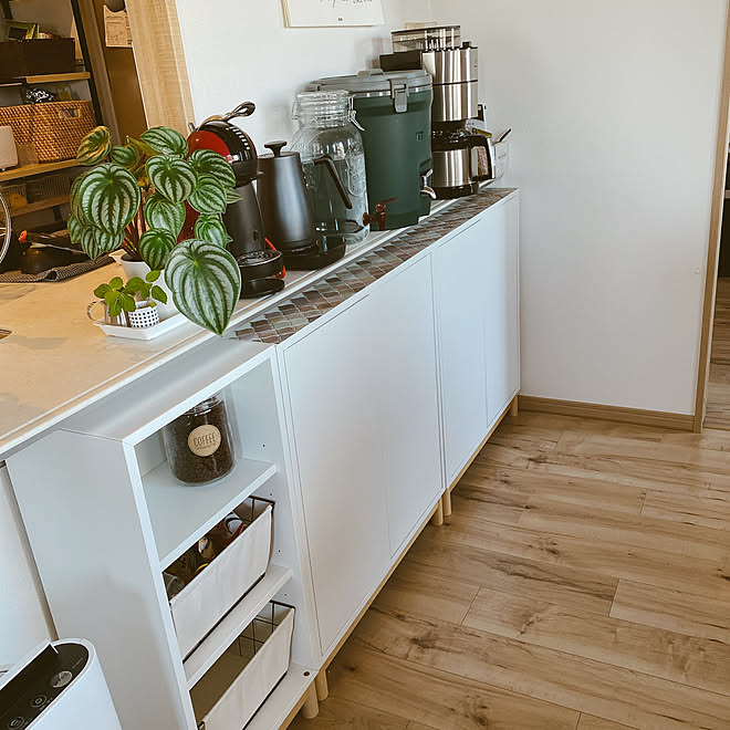 Ikea キッチン モザイクタイルシール カウンター下収納 カウンター下 などのインテリア実例 10 08 21 12 41 Roomclip ルームクリップ