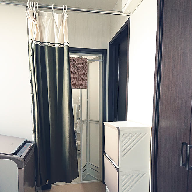 バス トイレ Diy 間仕切りカーテン 洗面所 脱衣場 などのインテリア実例 19 10 21 23 02 19 Roomclip ルームクリップ