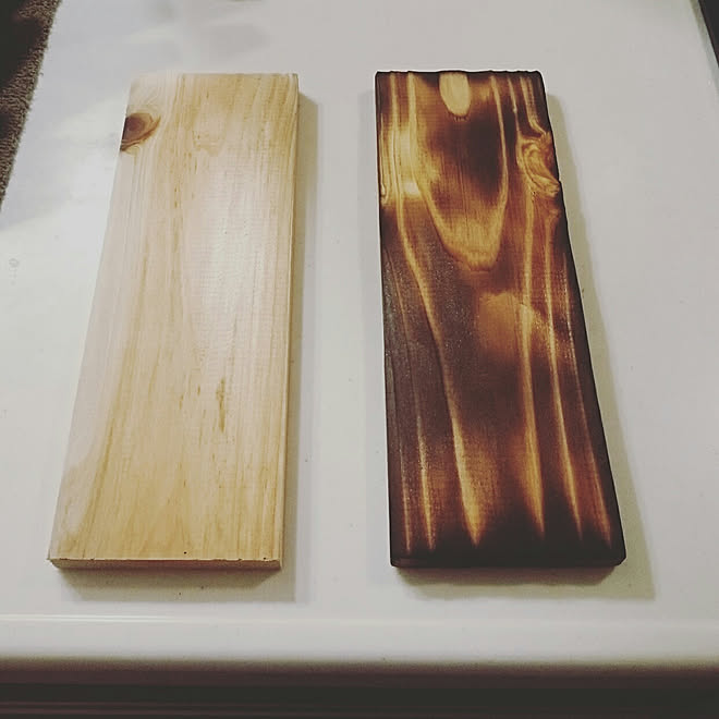 キッチン Diy 焼き杉 板 杉板のインテリア実例 17 09 28 23 06 23 Roomclip ルームクリップ